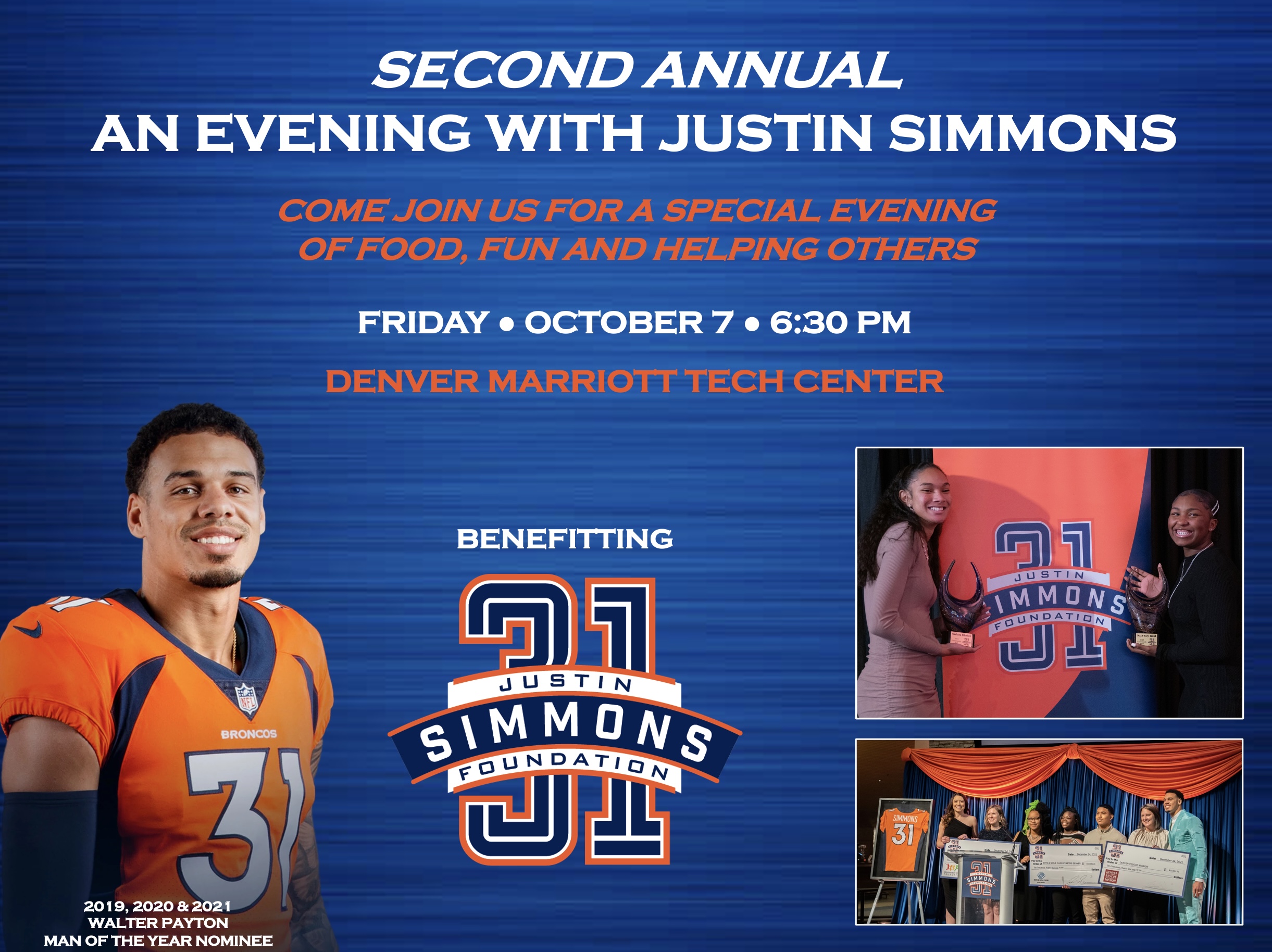 Justin Simmons To Hold Annual Foundation Event 'An Evening With Justin  Simmons'